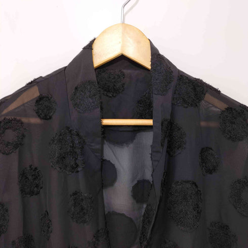 アンティカパターントルソ antiqua patterntorso ドット柄 シアージャケット ロングカーデ レディース FREE