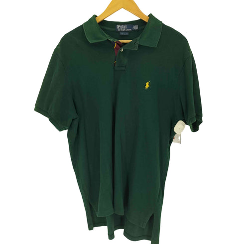 ポロバイラルフローレン Polo by RALPH LAUREN CUSTOM FOT ポニー 刺繍 トラッド 切替 ポロシャツ メンズ import:XL