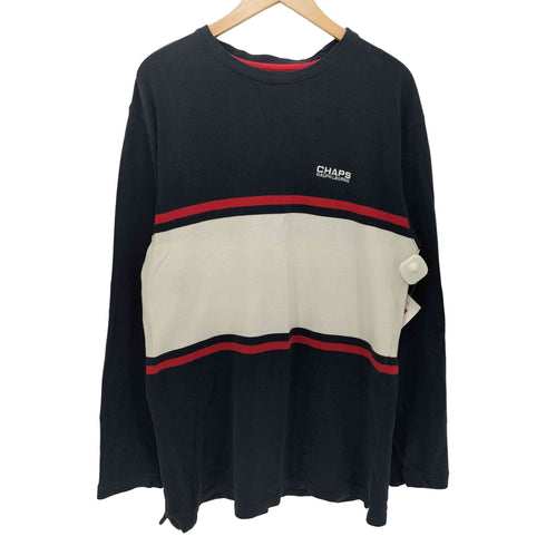 チャップスラルフローレン CHAPS RALPH LAUREN 90-00S ワンポイントロゴ刺繍 鹿の子 L/S クルーネック Tシャツ メンズ import:M