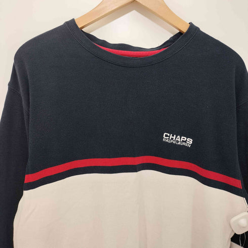 チャップスラルフローレン CHAPS RALPH LAUREN 90-00S ワンポイントロゴ刺繍 鹿の子 L/S クルーネック Tシャツ メンズ import:M