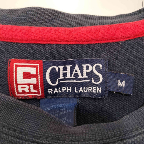 チャップスラルフローレン CHAPS RALPH LAUREN 90-00S ワンポイントロゴ刺繍 鹿の子 L/S クルーネック Tシャツ メンズ import:M