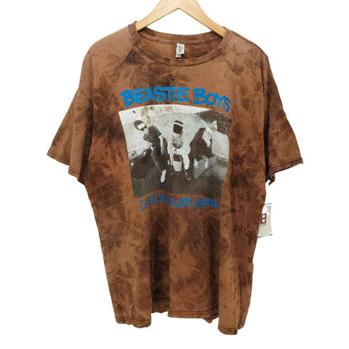 タイダイ染め バンドプリント S/S クルーネック Tシャツ メンズ import:XL