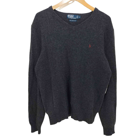 ポロバイラルフローレン Polo by RALPH LAUREN 90S ポニー刺繍 Vネック プルオーバーニット セーター メンズ import:L