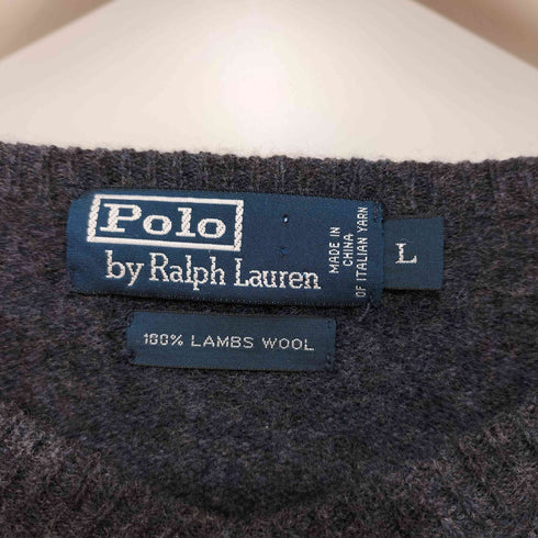 ポロバイラルフローレン Polo by RALPH LAUREN 90S ポニー刺繍 Vネック プルオーバーニット セーター メンズ import:L