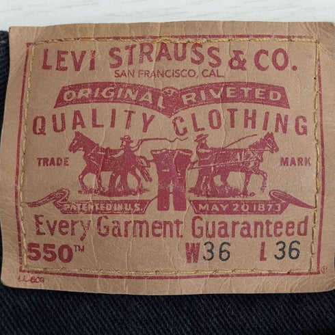リーバイス Levis USA製 00S 550 ボタン裏513 後染め サルファ ブラック デニム メンズ W36 L36
