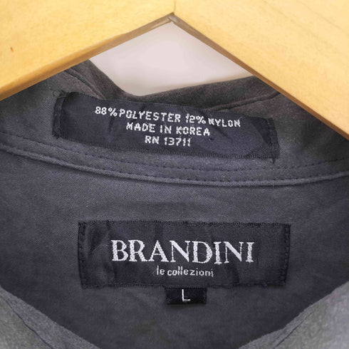 ブランディニ BRANDINI スムース ポリ ナイロン L/S レギュラーカラー シャツ メンズ import:L