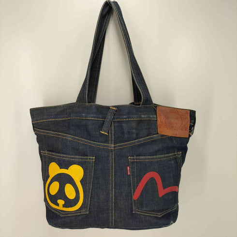 エヴィス EVISU 上野店 パンダ プリント デニム トートバッグ メンズ