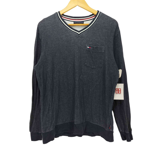 トミーヒルフィガー TOMMY HILFIGER VネックL/S ポケットTEE メンズ L