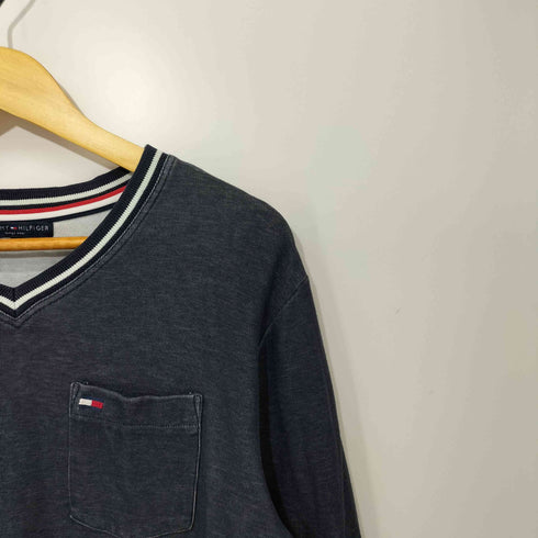 トミーヒルフィガー TOMMY HILFIGER VネックL/S ポケットTEE メンズ L