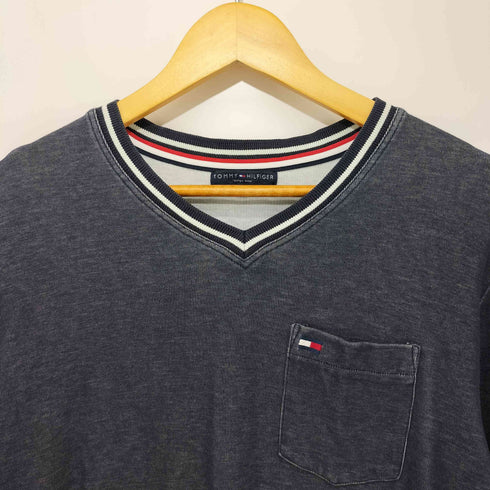 トミーヒルフィガー TOMMY HILFIGER VネックL/S ポケットTEE メンズ L