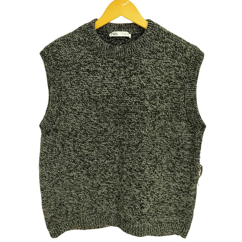 ザラ ZARA オーバーサイズ ツイストヤーンニットベスト メンズ import:S