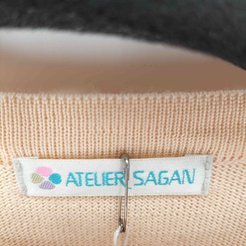 ATELIER SAGAN ビジュー装飾 ウール アクリル 切替 ニット レディース import:M