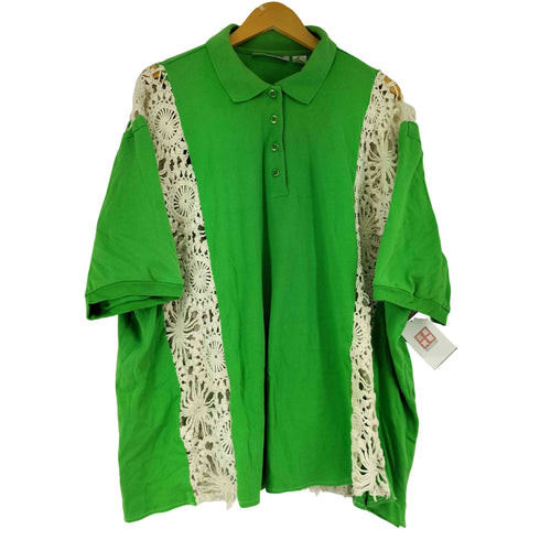ROAMANS 異素材切り替えシアー S/S ポロシャツ メンズ import:L