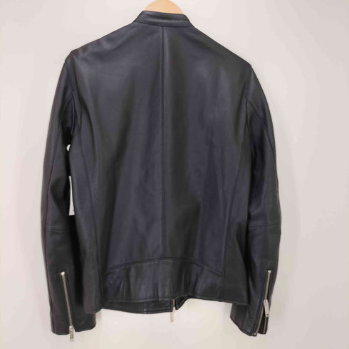 ステュディオス STUDIOUS ラムレザー シングル ライダース ジャケット ダブルジップ メンズ JPN:2