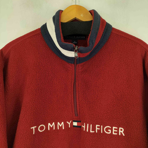 トミーヒルフィガー TOMMY HILFIGER フロント刺繍ハーフジップフリース メンズ import:M