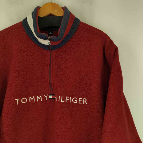 トミーヒルフィガー TOMMY HILFIGER フロント刺繍ハーフジップフリース メンズ import:M