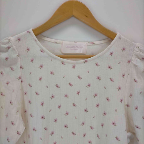 ジェラートピケ gelato pique さくら柄針抜きTシャツ レディース FREE