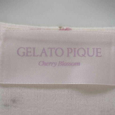 ジェラートピケ gelato pique さくら柄針抜きTシャツ レディース FREE