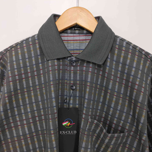EX-CLUB チェック L/S ポロシャツ メンズ import:M