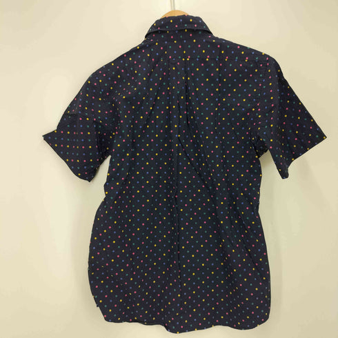 アベイシングエイプ A BATHING APE ロゴ刺繍 ドット柄 S/S シャツ メンズ JPN:S