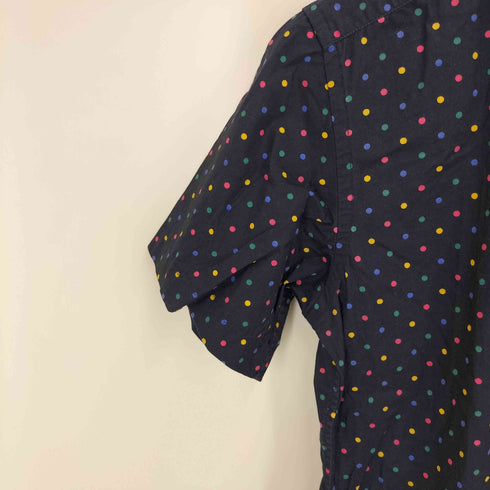 アベイシングエイプ A BATHING APE ロゴ刺繍 ドット柄 S/S シャツ メンズ JPN:S