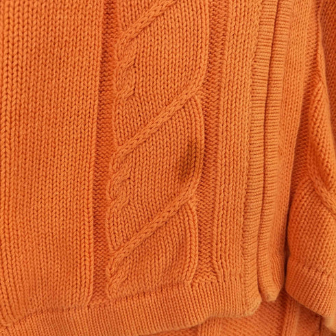 エディーバウアー Eddie Bauer ケーブル フルジップ コットンニット レディース import:M