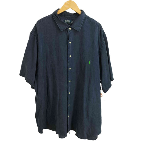 ポロバイラルフローレン Polo by RALPH LAUREN 90S BRADFORD CLASSIC FIT ポニー刺繍 麻 リネン100 オーバーサイズ 半袖 シャツ メンズ 3XB
