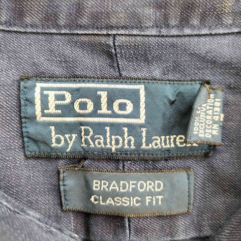ポロバイラルフローレン Polo by RALPH LAUREN 90S BRADFORD CLASSIC FIT ポニー刺繍 麻 リネン100 オーバーサイズ 半袖 シャツ メンズ 3XB