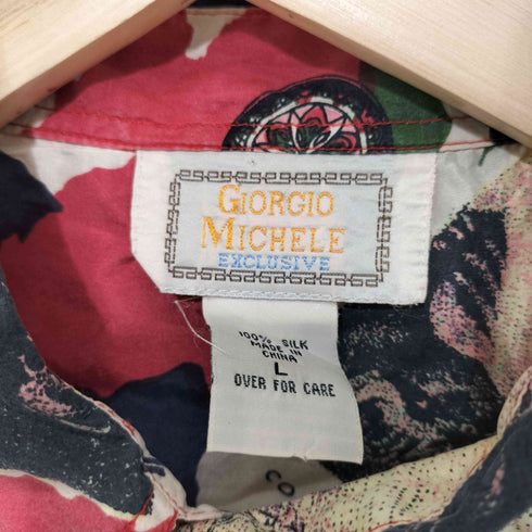 giorgio michele 総柄S/Sシルクシャツ メンズ L