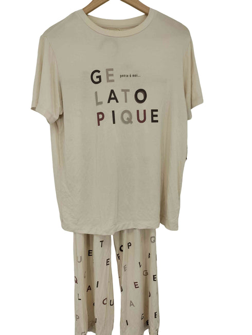 ジェラートピケ gelato pique 【接触冷感】レーヨンロゴワンポイントTシャツ ロングパンツ セット レディース ONE SIZE