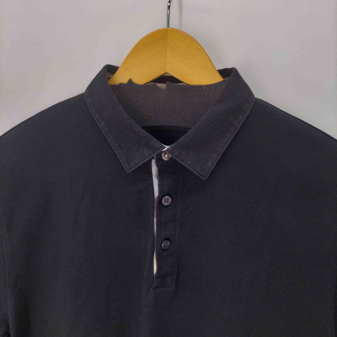 バーバリーブラックレーベル BURBERRY BLACK LABEL S/S コットンポロシャツ メンズ LL