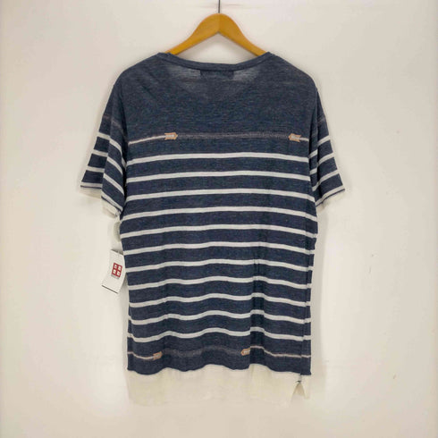 レミレリーフ REMI RELIEF リネンボーダーTシャツ メンズ L