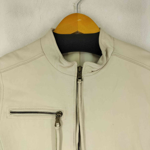 MADE IN ITALY シープスキン シングルライダースジャケット レディース 66
