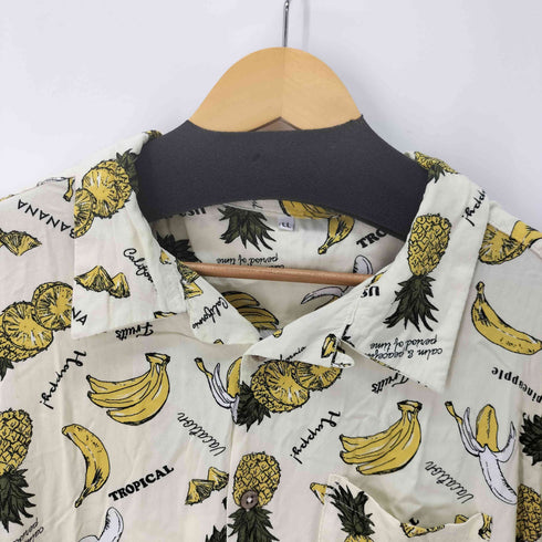 レーヨン100% S/S 果物柄 オープンカラーシャツ メンズ JPN:XL