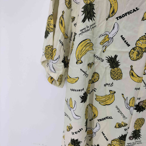 レーヨン100% S/S 果物柄 オープンカラーシャツ メンズ JPN:XL
