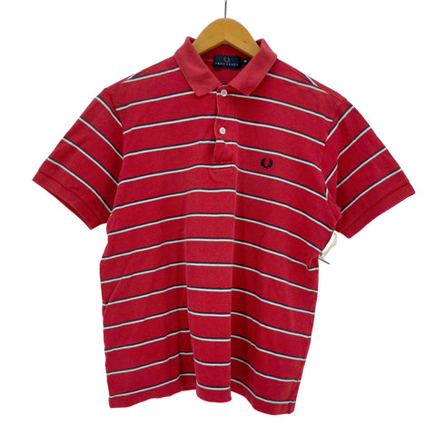 フレッドペリー FRED PERRY ロゴ刺繍 ボーダーポロシャツ レディース import:M
