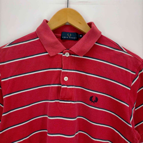 フレッドペリー FRED PERRY ロゴ刺繍 ボーダーポロシャツ レディース import:M