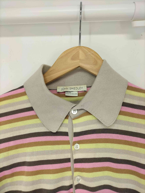 ジョンスメドレー JOHN SMEDLEY イングランド製 ボーダー ニットポロ メンズ import:S