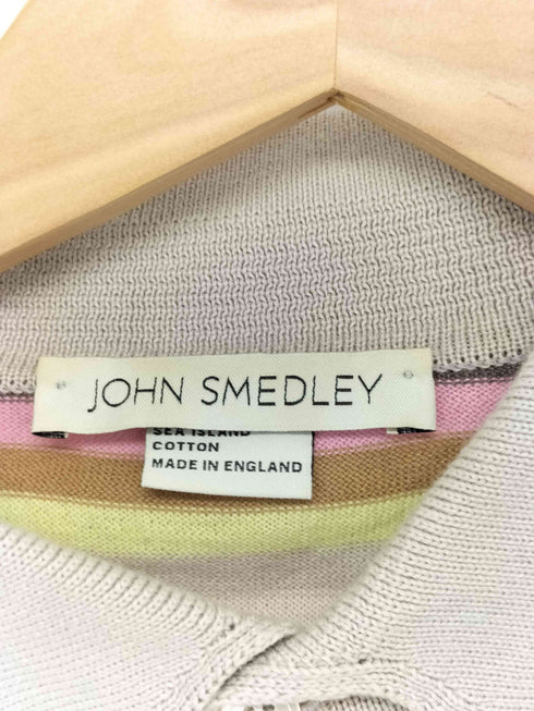 ジョンスメドレー JOHN SMEDLEY イングランド製 ボーダー ニットポロ メンズ import:S