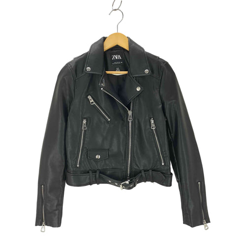 ザラ ZARA フェイクレザー ダブルライダースジャケット レディース JPN:S