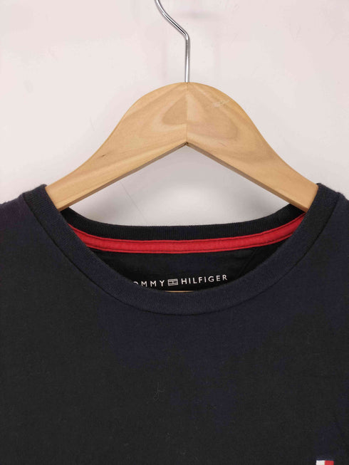 トミーヒルフィガー TOMMY HILFIGER ロゴ刺繍 クルーネック長袖Tシャツ メンズ SP