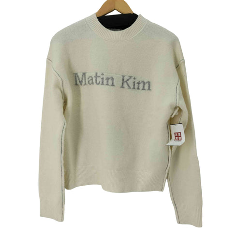 Matin Kim フロントロゴ クルーネックニット レディース import:S