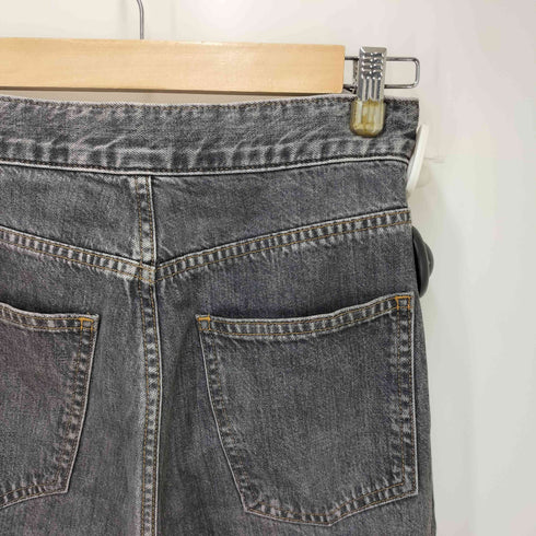 ジョンローレンスサリバン JOHN LAWRENCE SULLIVAN Womens washed denim wide pants フロント ホック ワイド フレア デニム パンツ レディース JPN:S