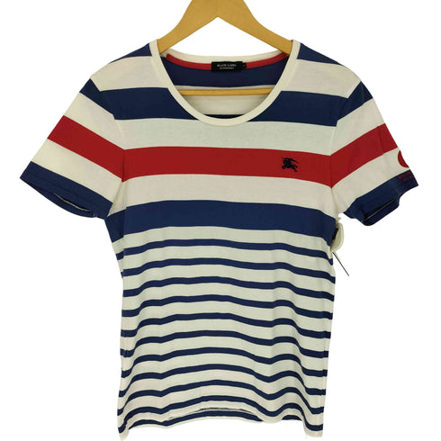 バーバリーブラックレーベル BURBERRY BLACK LABEL ホースロゴ刺繍ボーダー半袖Tシャツ メンズ JPN:2