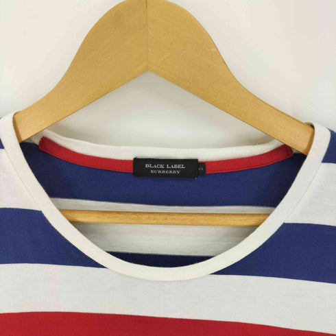 バーバリーブラックレーベル BURBERRY BLACK LABEL ホースロゴ刺繍ボーダー半袖Tシャツ メンズ JPN:2