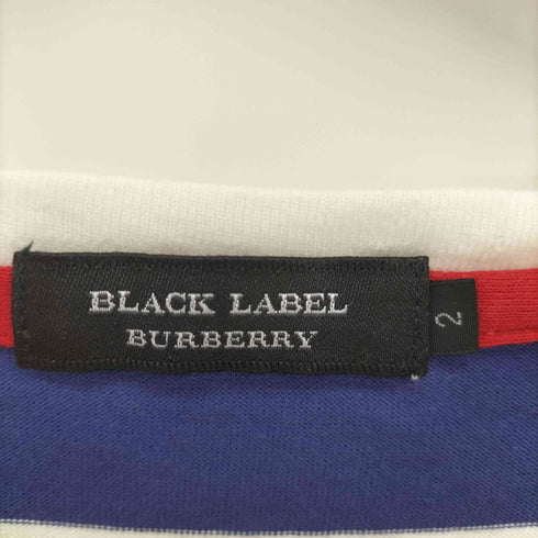 バーバリーブラックレーベル BURBERRY BLACK LABEL ホースロゴ刺繍ボーダー半袖Tシャツ メンズ JPN:2