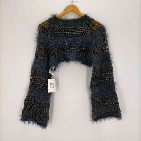 シーイン SHEIN シャギーメッシュクロップドニット レディース XS