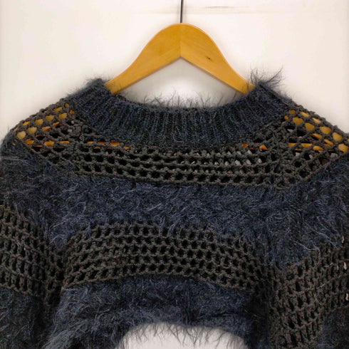 シーイン SHEIN シャギーメッシュクロップドニット レディース XS