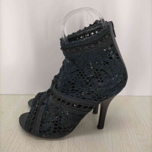 ドルチェアンドガッバーナ DOLCE&GABBANA クロシェ オープントゥ レースブーツ レディース 35 1/2