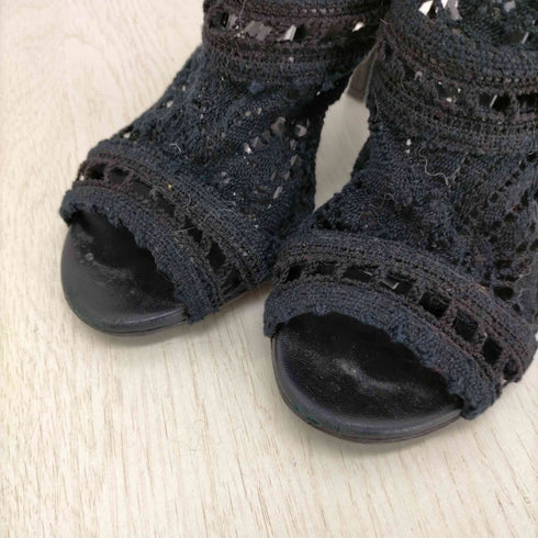 ドルチェアンドガッバーナ DOLCE&GABBANA クロシェ オープントゥ レースブーツ レディース 35 1/2